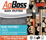 BLOCK SPLITTER 2.5KG WITH HICKORY HANDLE
