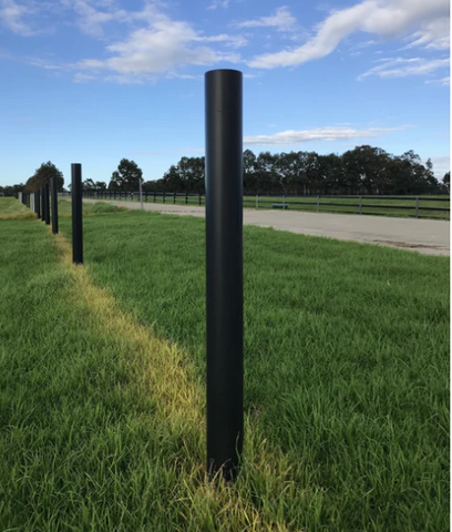 PVC POSTS BLACK 2.1M 120MM ROUND (INC CAP) [Sz:2.1 M]