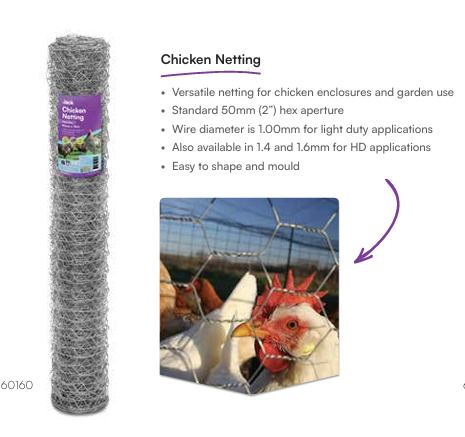 CHICKEN NETTING 90X5X1.0 X 50M (WHITES)