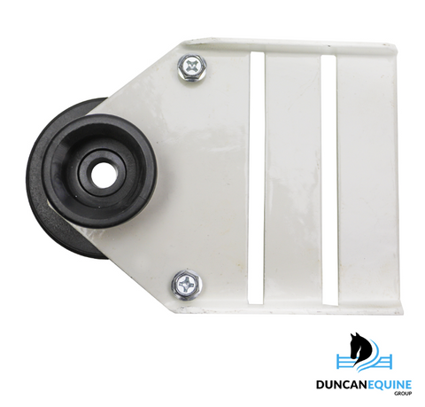WHITE 5' STALLION RAIL STRAIGHT END BRACKET INSULATED