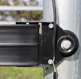 WHITE 5' STALLION RAIL STRAIGHT END BRACKET INSULATED