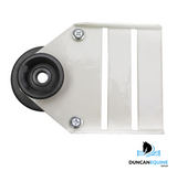 WHITE 4" STALLION RAIL STRAIGHT END BRACKET