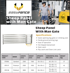 EASY FENCE SHEEP PANEL WITH MAN GATE PREMIUM (1050X2500)