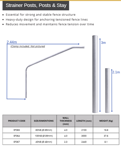 EASYFENCE STRAINER POST 2.1M