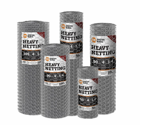 WHITES RURAL HEAVY NETTING 180X4X1.4 50M [Sz:180CM]