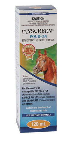 PHARMACHEM FLYSCREEN POUR-ON FOR HORSES INSECTICIDE