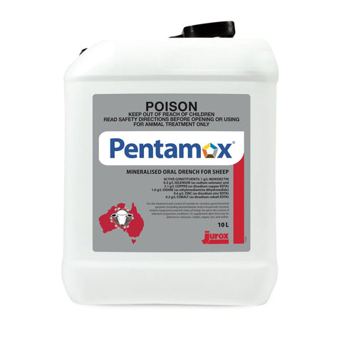 JUROX PENTAMOX M 10LTR MINERALISED ORAL DRENCH FOR SHEEP
