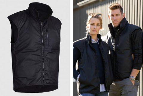 STYX OILSKIN BL FUR LINED REPLICA VEST (NO TAIL) [Sz:LARGE]