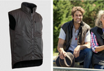 STYX OILSKIN BROWN FUR LINED VEST [Sz:LARGE]