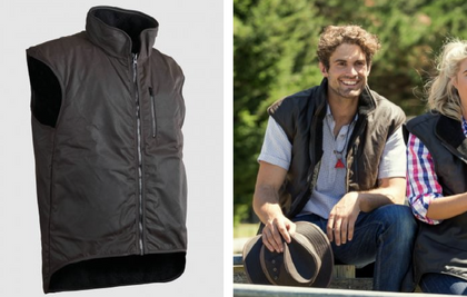 STYX OILSKIN BROWN CLASSIC FUR LINED VEST