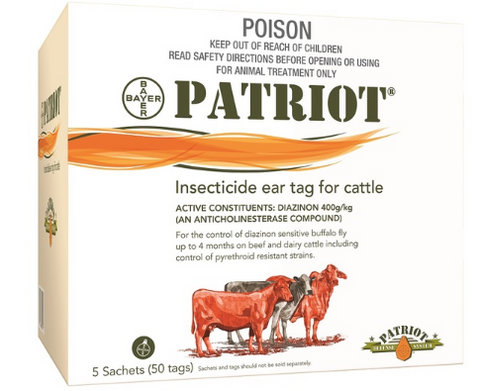 PATRIOT INSECTICIDE EAR TAGS FOR CATTLE 50