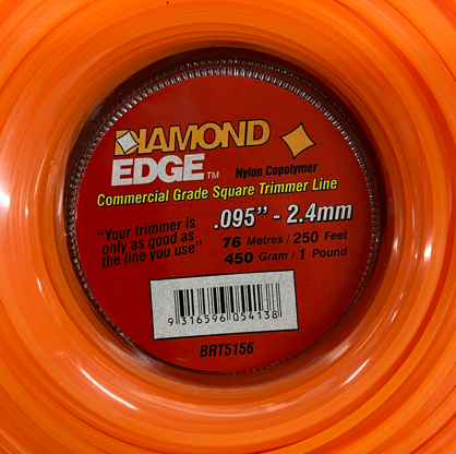 DIAMOND EDGE TRIMMER LINE SQUARE 2.4MM X 76MT