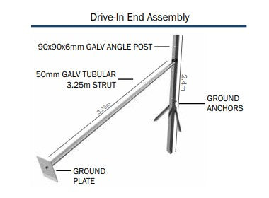 2.4M DRIVE IN END ASSEMBLY W/ 3.25M STRUT
